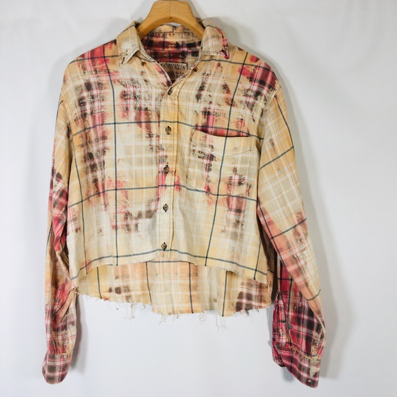 Franklin Flannels plaid Vintage upcycle Size M/L - Picture 1 of 7